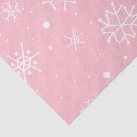 Roze en witte sneeuwvlokken  tissuepapier (Detail)