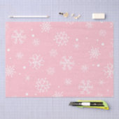 Roze en witte sneeuwvlokken  tissuepapier (Craft)