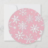 Roze en witte sneeuwvlokken vakantie Kaart (Achterkant)