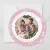 Roze en witte sneeuwvlokken vakantie Kaart (Voorkant)