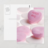 Roze en witte Snoep Harten Kus Me Heart Sjabloon Briefkaart (Voorkant / Achterkant)