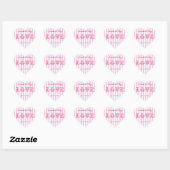 Roze en witte Snoep streep liefde sticker (Vel)