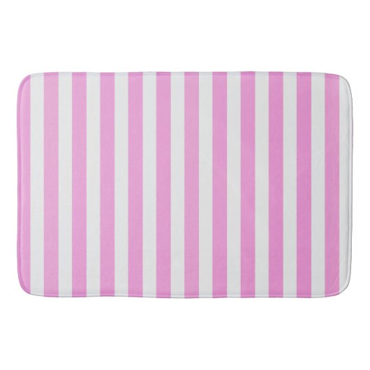 Roze en witte snoepjes strepen badmat (Voorkant)