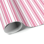 Roze en witte snoepjes strepen cadeaupapier (Rol Hoek)