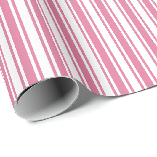 Roze en witte snoepjes strepen cadeaupapier (Rol Hoek)