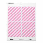 Roze en witte Snoepjes strepen. Etiket (Full Sheet)