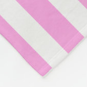 Roze en witte snoepjes strepen fleece deken (Hoek)