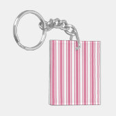 Roze en witte snoepjes strepen sleutelhanger (Voorkant Links)