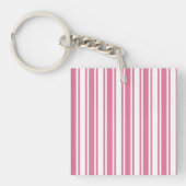 Roze en witte snoepjes strepen sleutelhanger (Voorkant)