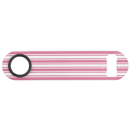 Roze en witte snoepjes strepen speed flessenopener (Voorkant (Horizontaal))