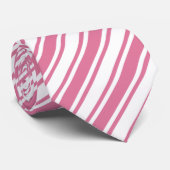 Roze en witte snoepjes strepen stropdas (Opgerold)