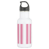 Roze en witte snoepjes strepen waterfles  (Achterkant)