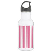 Roze en witte snoepjes strepen waterfles  (Voorkant)