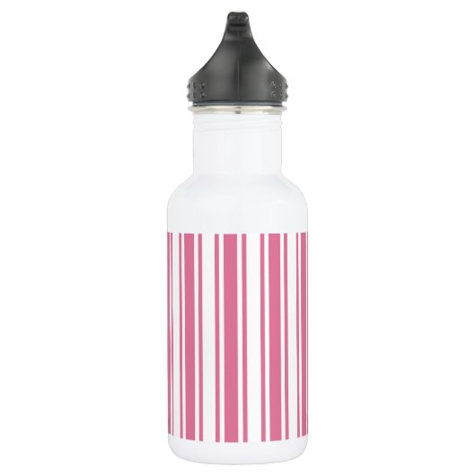 Roze en witte snoepjes strepen waterfles  (Rechts)