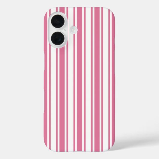 Roze en witte snoepstrepen Case-Mate iPhone case (Achterkant)