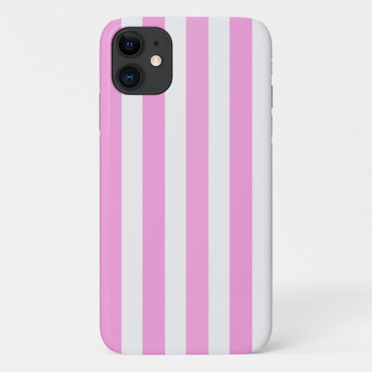 Roze en witte snoepstrepen Case-Mate iPhone case (Achterkant)