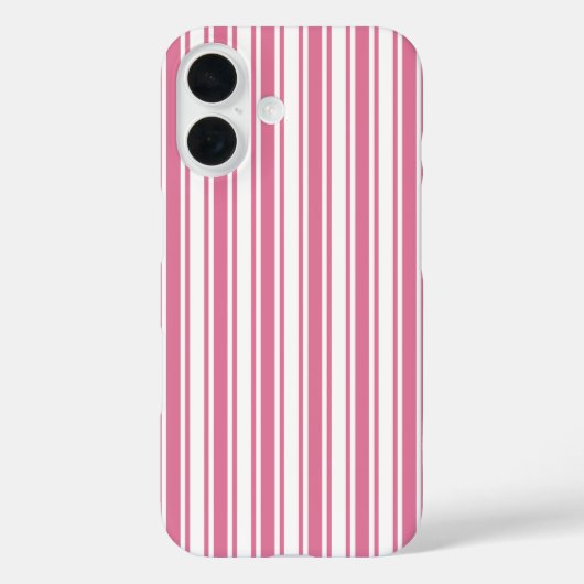 Roze en witte snoepstrepen Case-Mate iPhone case (Achterkant)