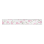 Roze en Witte Speelse Bloemmotief Grosgrain Lint (Voorkant)