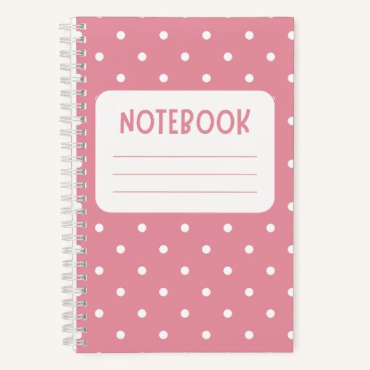 Roze en Witte Speelse Notitieboek (Voorkant)