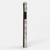 Roze en witte speldenham Floral Monogram Case-Mate iPhone Case (Achterkant/rechts)