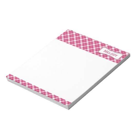  roze en witte speldenstang notitieblok (Linkerzijde)