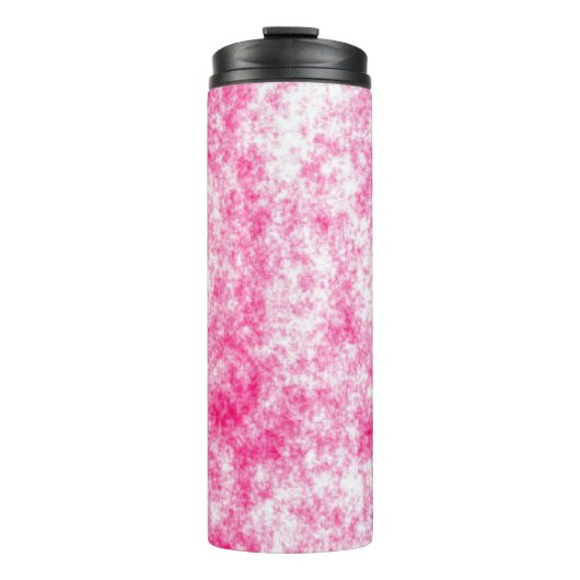 Roze en witte spikkels textuur achtergrond thermosbeker (Voorkant)