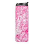 Roze en witte spikkels textuur achtergrond thermosbeker (Gedraaid links)