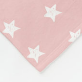 Roze en witte Star Patroon Fleece Deken (Hoek)