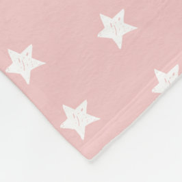 Roze en witte Star Patroon Fleece Deken