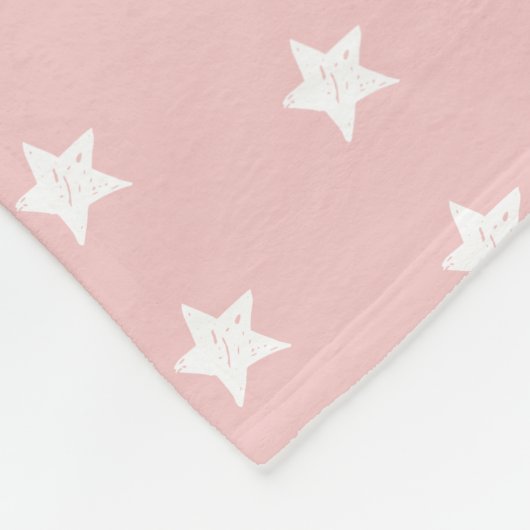 Roze en witte Star Patroon Fleece Deken (Hoek)