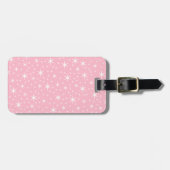 Roze en witte Star Pattern. Bagagelabel (Voorkant horizontaal)