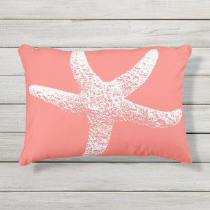 Roze en witte Starfish Outdoor Accent Pillow Buitenkussen