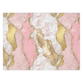 Roze en witte steen met Gold Glitter Agate Tafelkleed (Voorkant (Horizontaal))