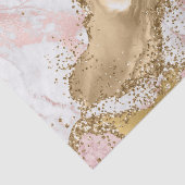 Roze en witte steen met Gold Glitter Agate Tissuepapier (Detail)