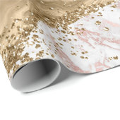Roze en Witte Steen met Gouden Glitters Agate Cadeaupapier (Rol Hoek)
