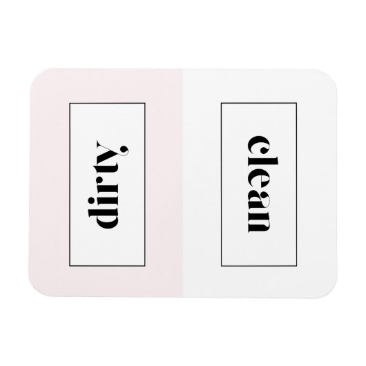 Roze en Witte Stencil Typografie Vaatwasser Magneet (Horizontaal)