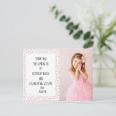 Roze en witte sterren Birthday Dank je Briefkaart (Staand voorkant)