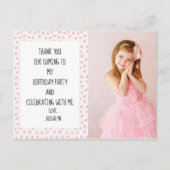 Roze en witte sterren Birthday Dank je Briefkaart (Voorkant)