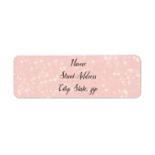 Roze en witte sterren etiket (Voorkant)