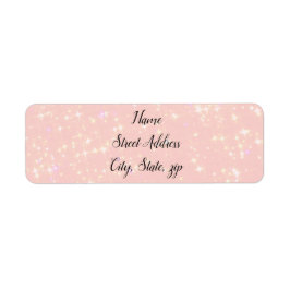 Roze en witte sterren etiket