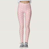 Roze en witte sterren leggings (Voorkant)