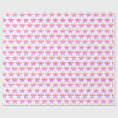 Roze en witte sterren patroon Kerstmis Elegant Cadeaupapier (Vlak)