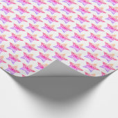 Roze en witte sterren patroon Kerstmis Elegant Cadeaupapier (Hoek)