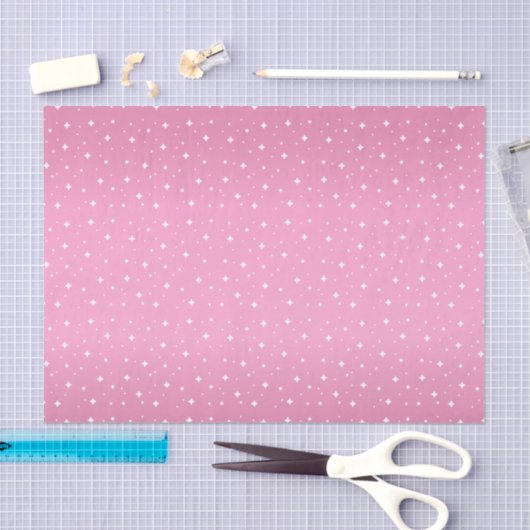  roze en witte sterren tissuepapier (Craft)