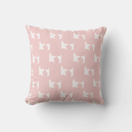 Roze en Witte Sterrenpatroon Buitenkussen