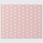 Roze en Witte Sterrenpatroon Cadeaupapier (Vlak)
