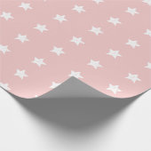 Roze en Witte Sterrenpatroon Cadeaupapier (Hoek)