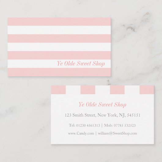  roze en witte stijl - Visitekaartje (Voorkant / Achterkant)