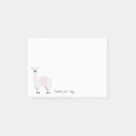Roze en witte stip Llama zeggen iets Post-it® Notes