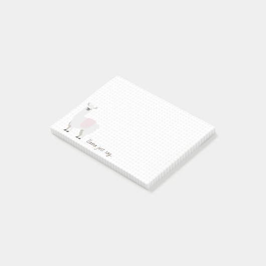 Roze en witte stip Llama zeggen iets Post-it® Notes (Schuin)